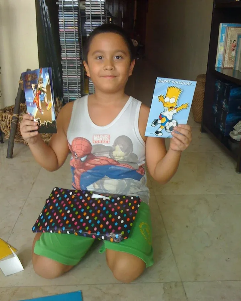 Cole as a child: birthday cards